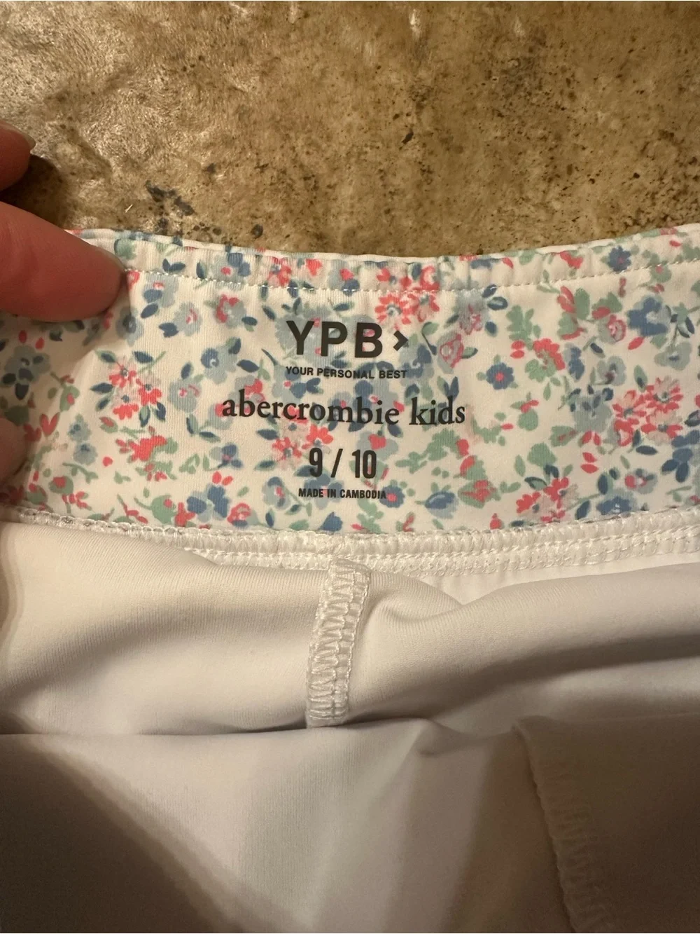 abercrombie kids White Floral Ruffle Shorts with Pink & Blue Flowers